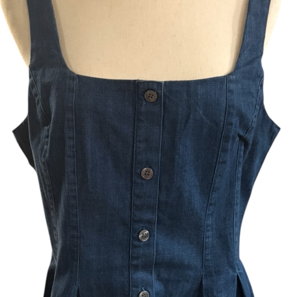 Banana Republic Navy Button Down Sleeveless Top
